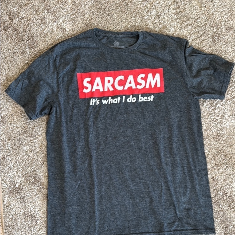 🍍 Sarcasm It's What I Do Best Men's T Shirt Graphic SS Grey Size Large 🍍